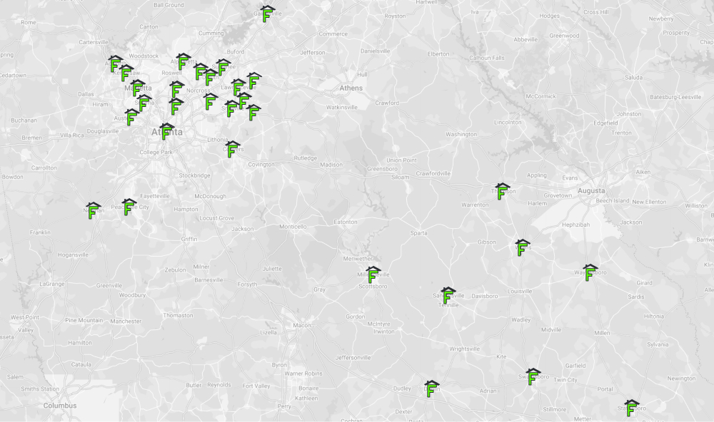 service area map of georgie