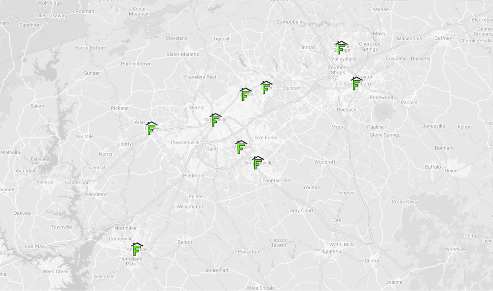 service area map of south carolina